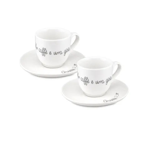 Set 2 Tazzine Caffè 80ml Bianche La Porcellana Bianca