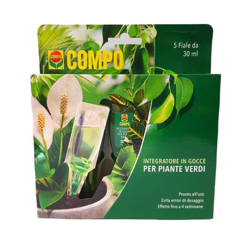 GOCCE PER PIANTE VERDI, 5 FIALE MONODOSE DA 30ML COMPO