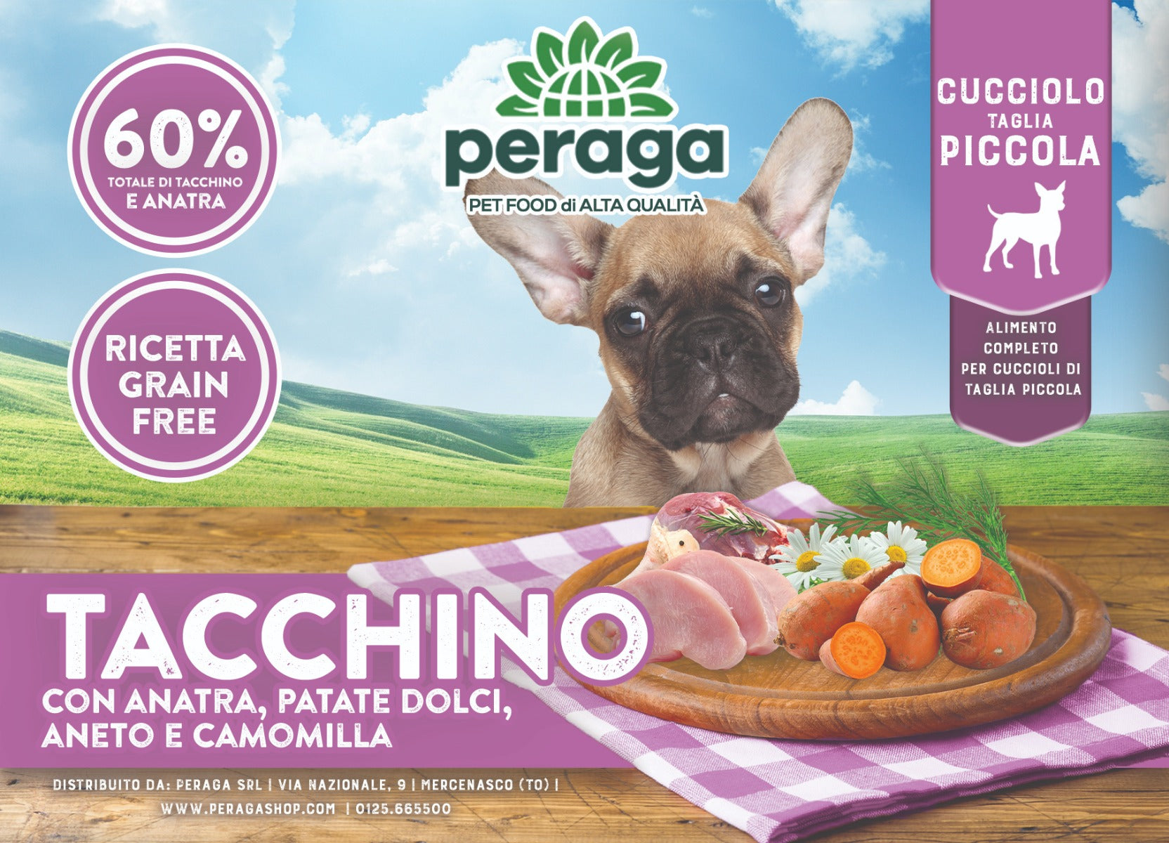 CROCCHETTE PERAGA GRAIN FREE PER CANE CUCCIOLO TAGLIA PICCOLA 2KG TACCHINO