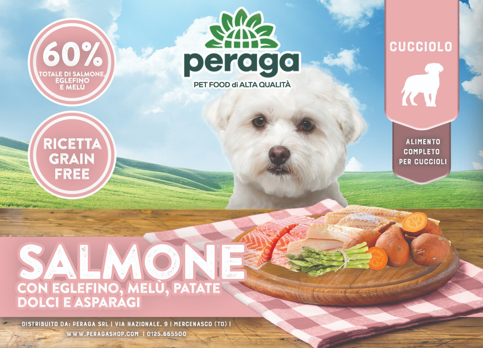 CROCCHETTE PERAGA GRAIN FREE PER CANE CUCCIOLO 12KG SALMONE