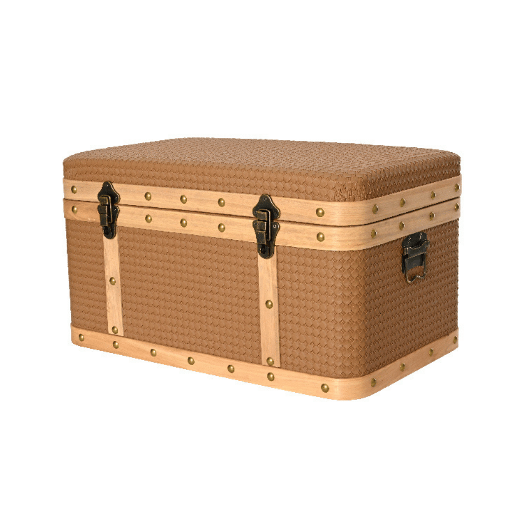 BAULE RETTANGOLARE CON CHIUSURE LEGNO BRANDY GRANDE
