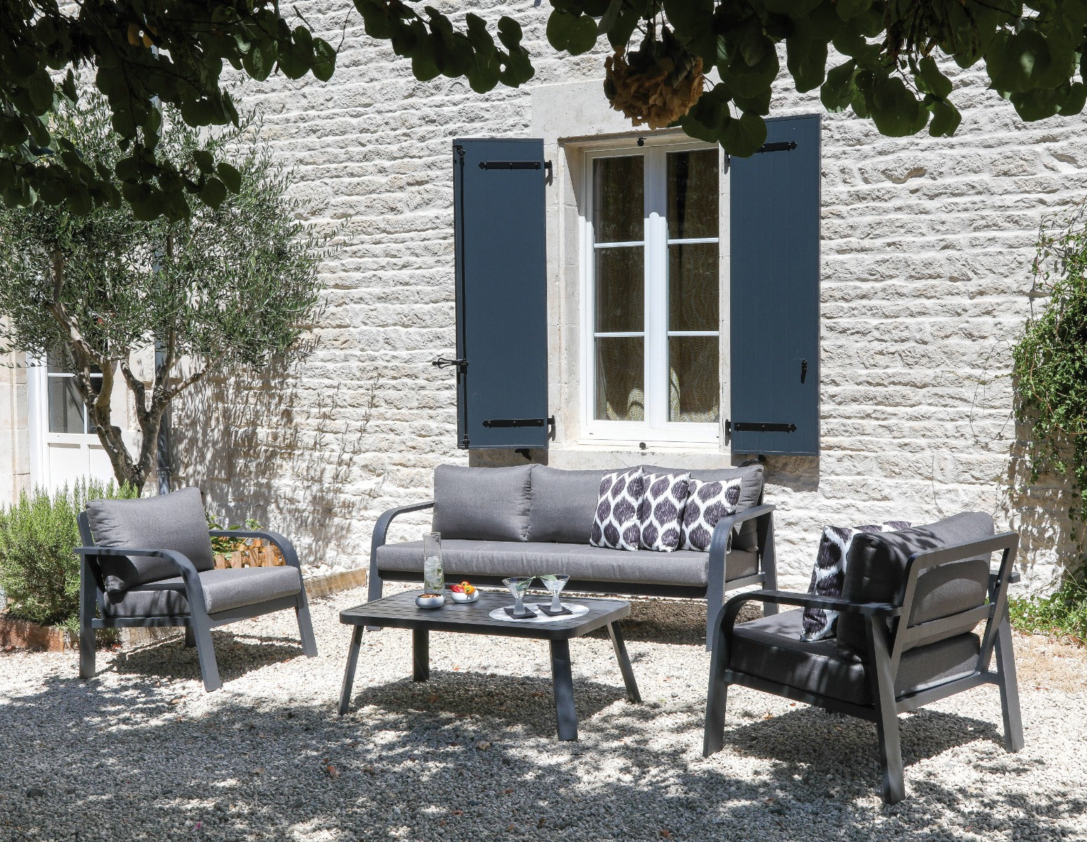SALOTTO DA GIARDINO GRASSE III GRIGIO
