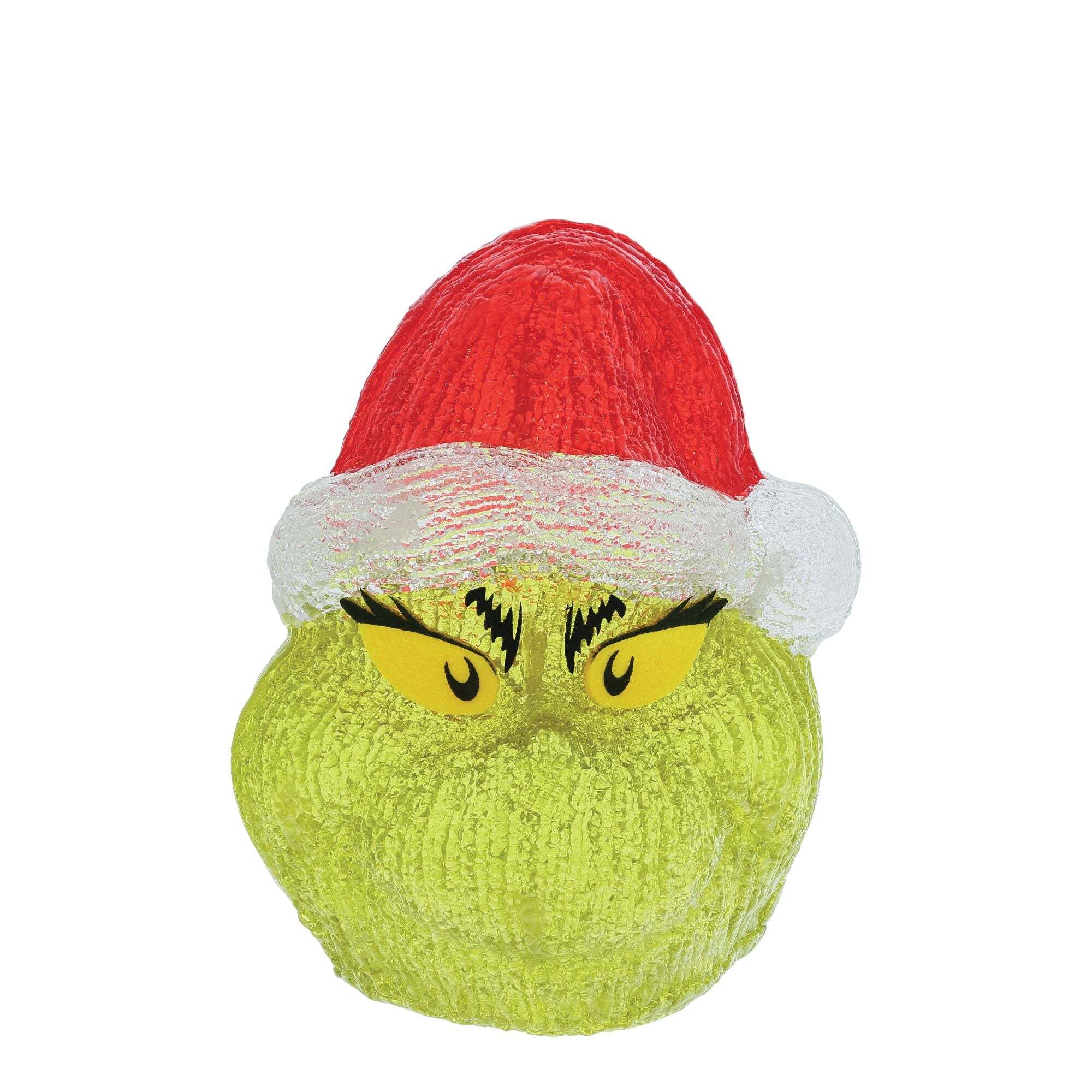 Figurina Testa Luminosa Grinch 20cm Verde Rosso Disney D56
