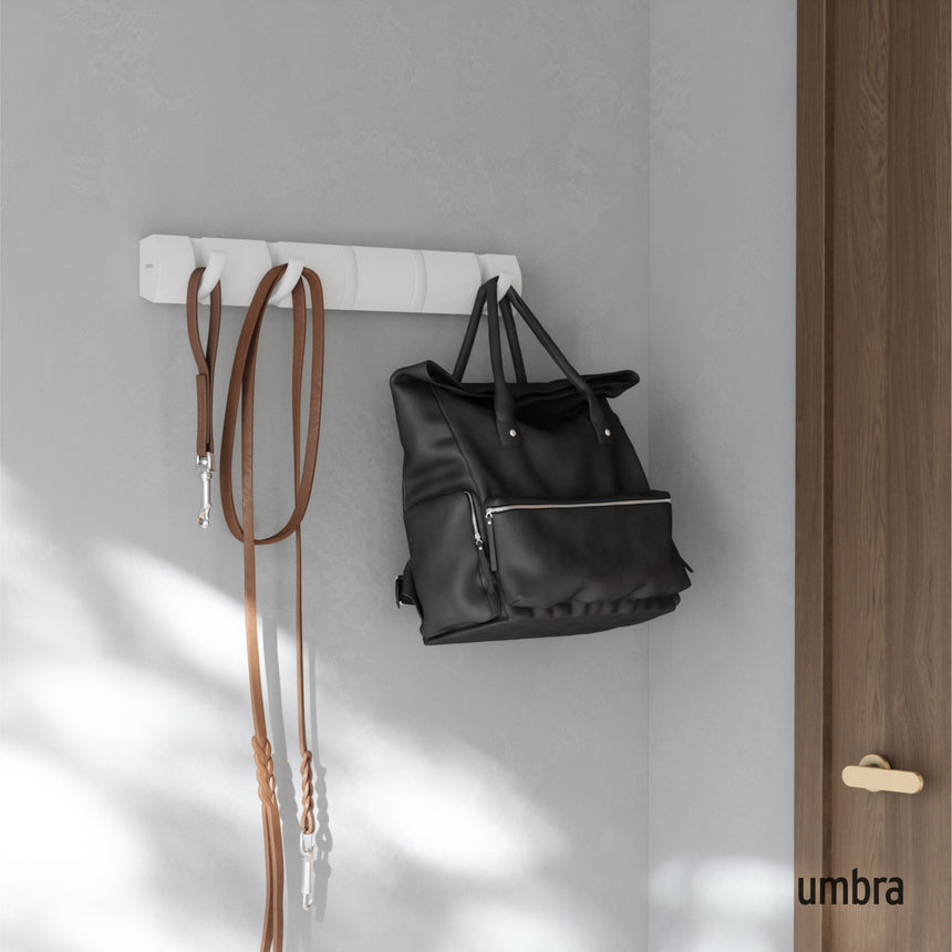 Appendiabiti Gancio a muro Flip 5 51 x 6 x 3 cm Bianco Umbra
