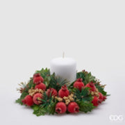 CORONA PORTA CANDELE CON BACCHE, Ø21CM