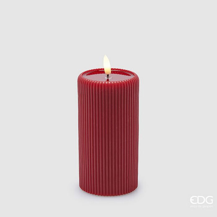CANDELA LED LOUNGE MOCCOLO, H15XØ4.5CM, COLORE ROSSO