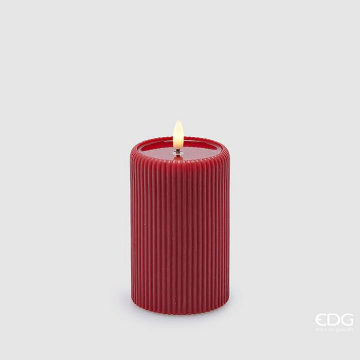 CANDELA LED LOUNGE MOCCOLO, H13XØ7.5CM, COLORE ROSSO
