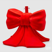 BASE PER ALBERO A FORMA DI FIOCCO, IN VELLUTO, 57X50X50CM, COLORE ROSSO