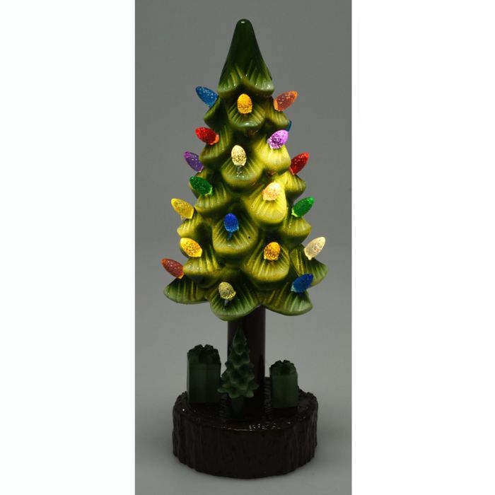 ALBERELLO DI NATALE CON LED, 11X30CM, COLORE VERDE