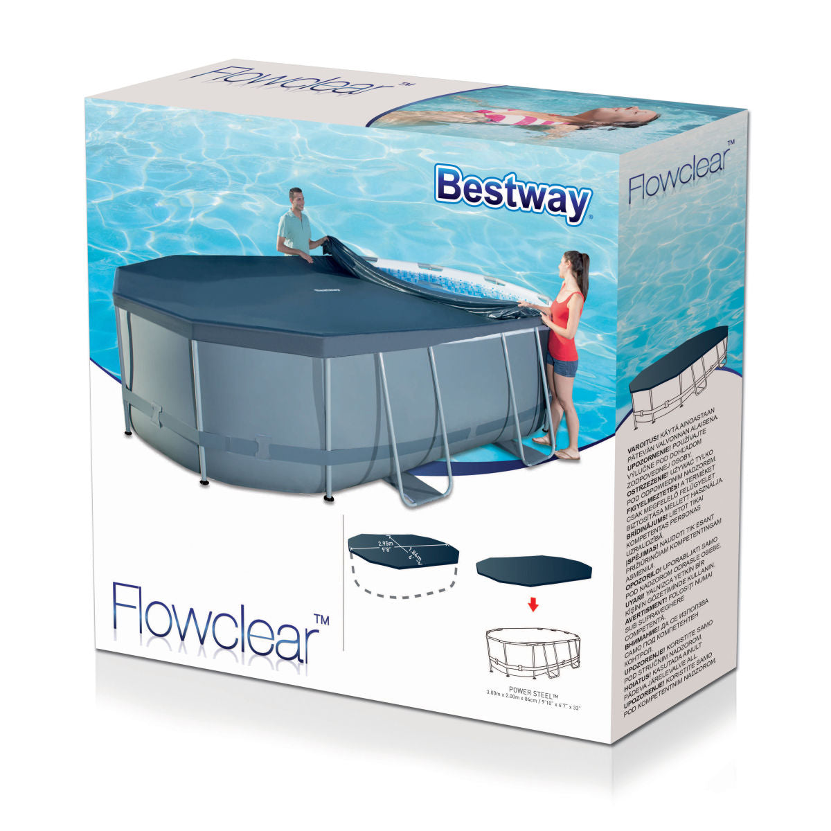 COPERTURA PER PISCINA POWER STEEL OVALE 300X200X84CM BESTWAY