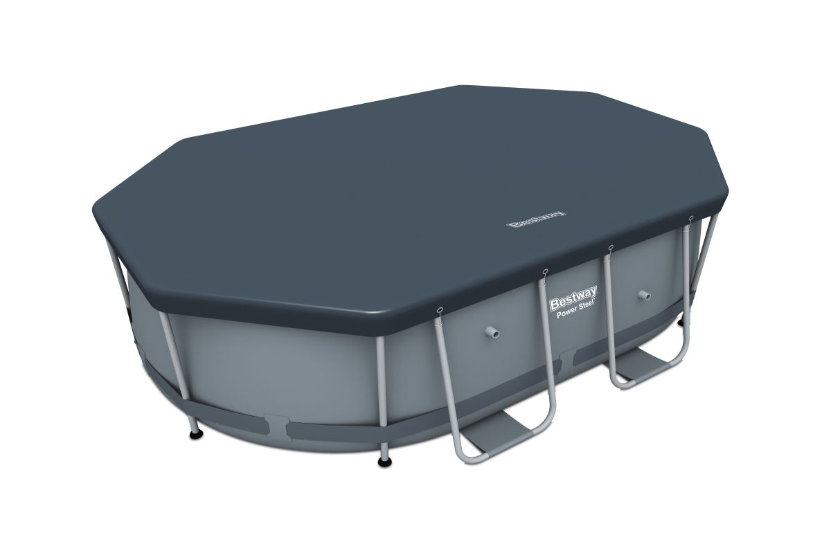 COPERTURA PER PISCINA POWER STEEL OVALE 300X200X84CM BESTWAY