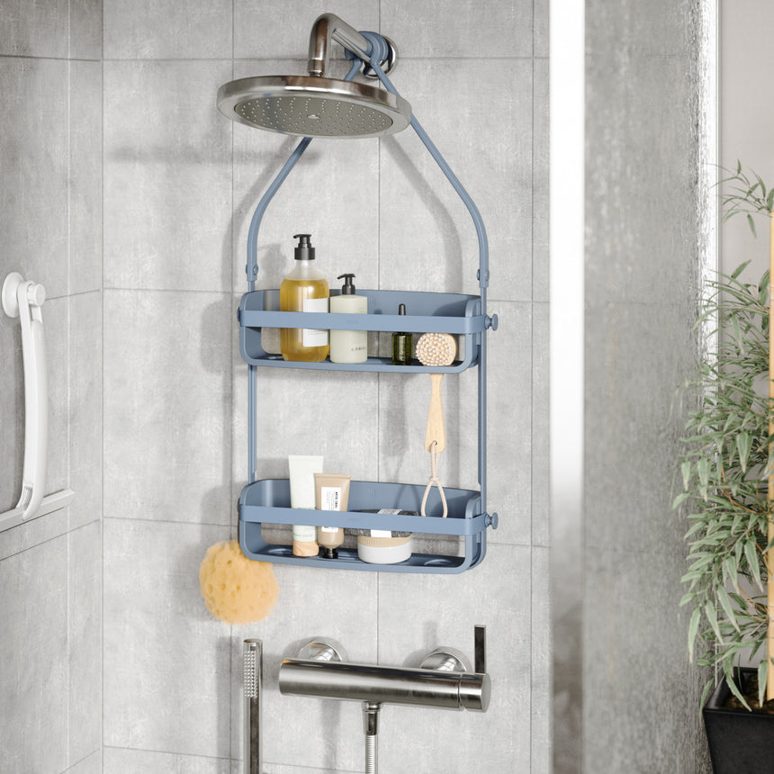 Portaoggetti per doccia Flex 31x9x65cm Slate Blue UMBRA