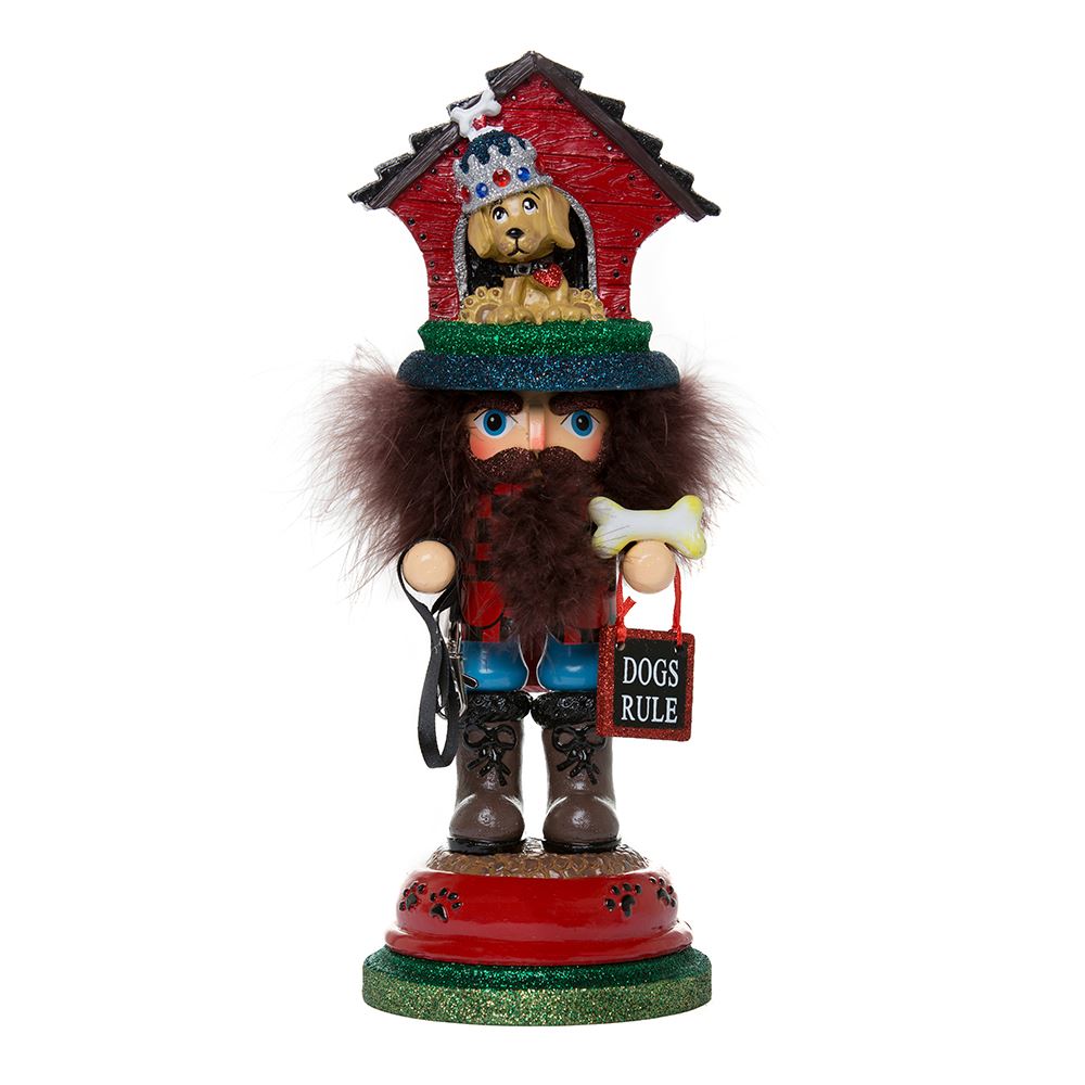 SCHIACCIANOCI HOLLYWOOD CON CANE 33 CM IN LEGNO