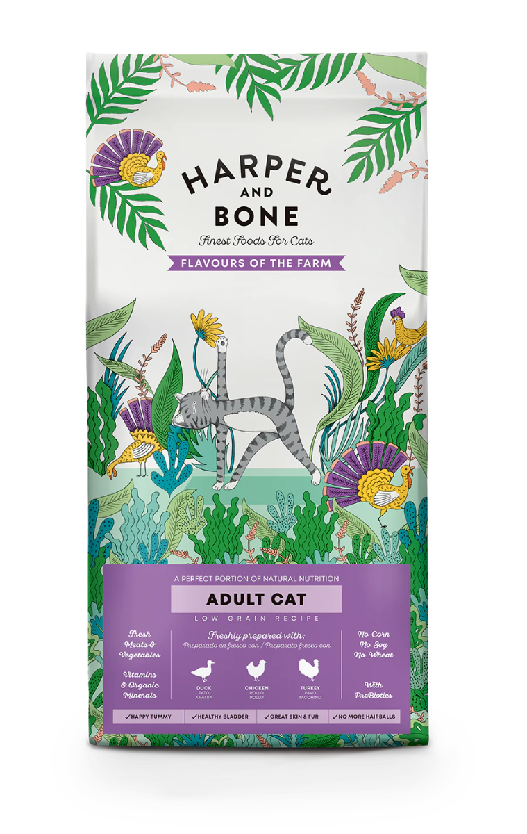 CROCCHETTE PER GATTI HARPER AND BONE CAT ADULT FLAVOURS OF THE FARM 5KG - ANATRA, POLLO E TACCHINO