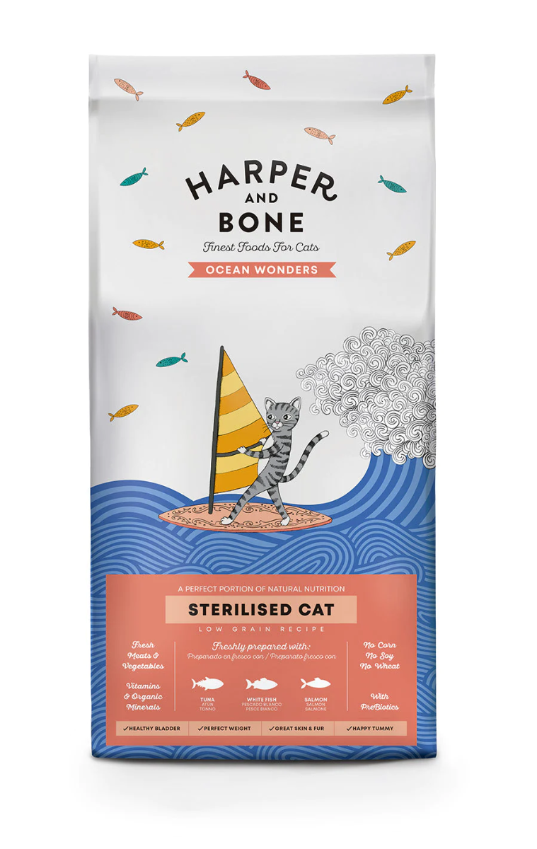 CROCCHETTE PER GATTI HARPER AND BONE CAT STERILISED OCEAN WONDERS 2KG - TONNO, PESCE E SALMONE