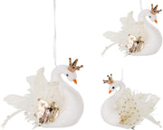 DECORAZIONE DA APPENDERE, CIGNO, 17CM, MODELLO ASSORTITO