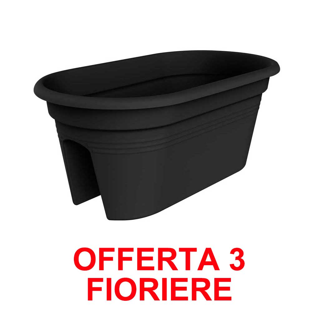OFFERTA 3 FIORIERA GREEN BASICS FLOWER BRIDGE 55CM LIVING BLACK