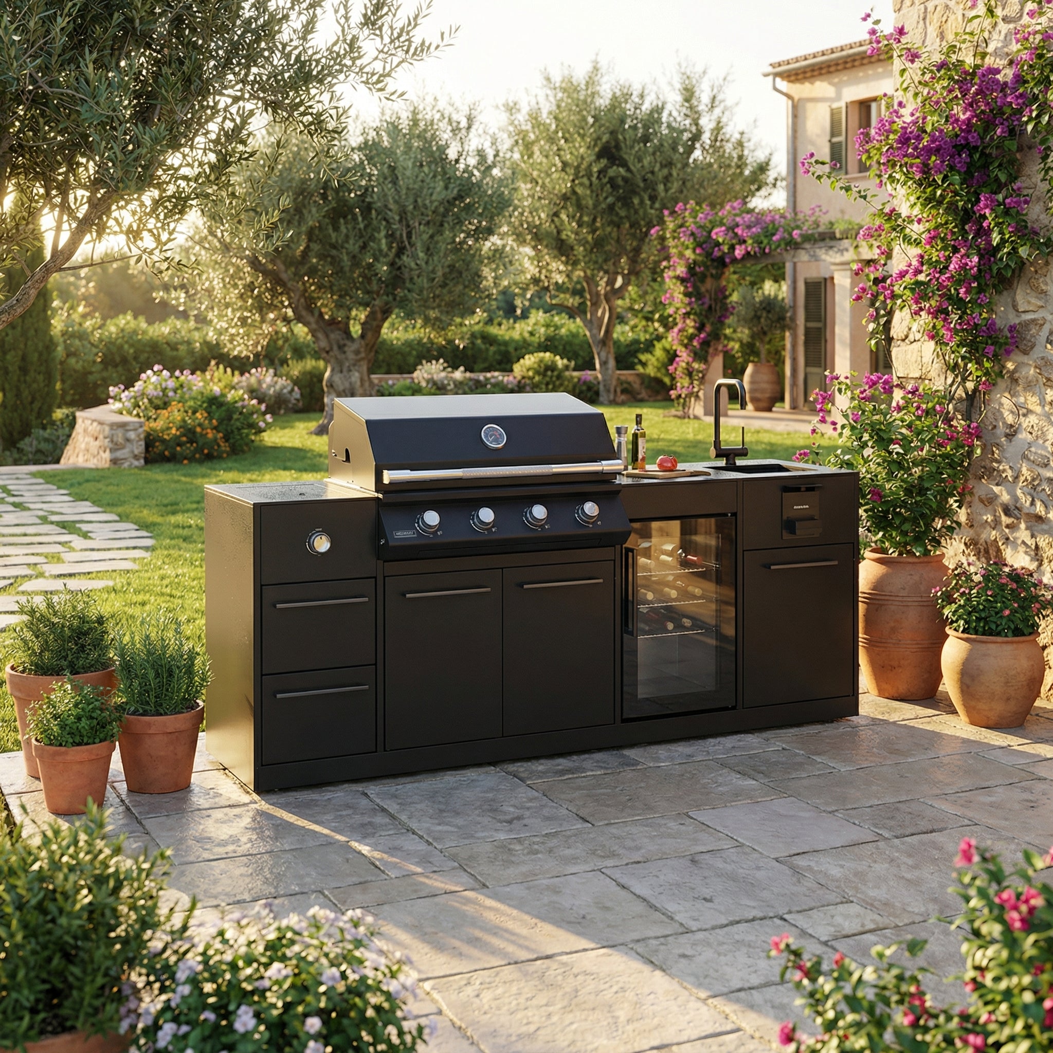 CUCINA DA ESTERNO BRABURA LITE 400 222,5x62,5x92 CM NERO