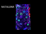 ALBERO LUMINOSO CON RAMI INNEVATI IN FIBRA OTTICA 220 LED MULTICOLOR E FIORI LUMINOSI H180CM