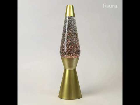 LAMPADA LAVA LAMP GOLD GLITTER LIQUIDO TRASPARENTE H40CM