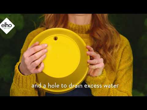 VASO LOFT URBAN ROUND WHEELS 40CM OCHRE