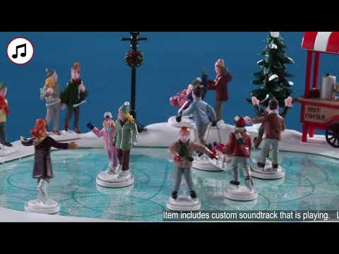 Village Skating Pond With Sound, Set Of 18 - LEMAX COD. 94048