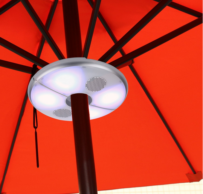 LAMPADA OMBRELLONE 48 LED CON SPEAKER AUDIO BLUETOOTH