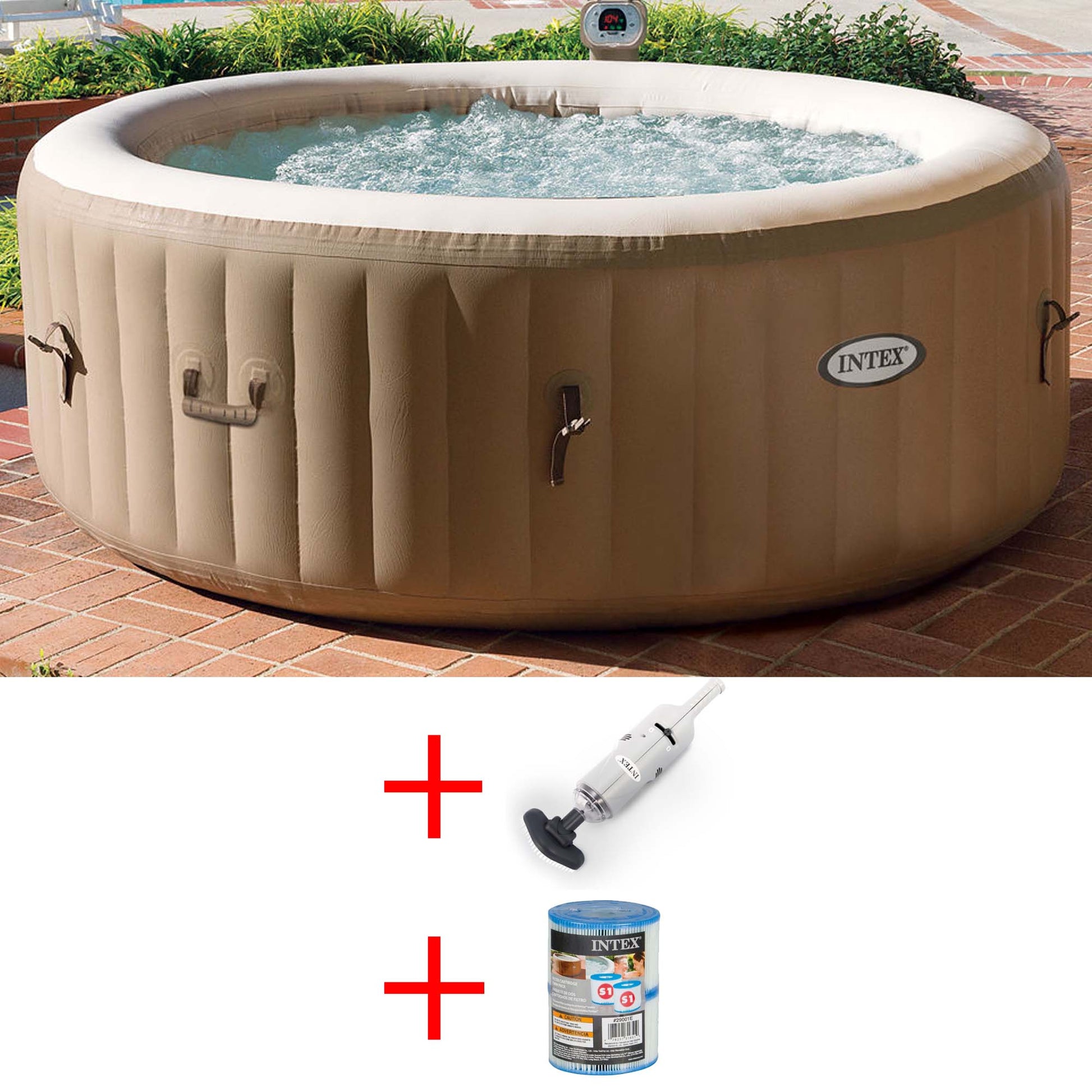 OFFERTA IDROMASSAGGIO INTEX PURE SPA BUBBLE Ø216XH71CM + CARTUCCIA DI RICAMBIO + PULITORE