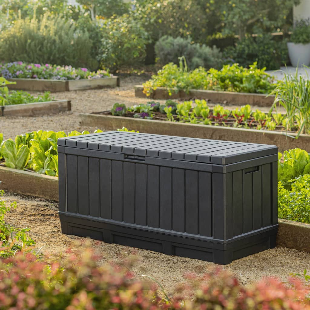 BAULE CONTENITORE DA GIARDINO KENTWOOD 350 L ANTRACITE 128X53,6X59H