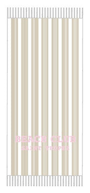 Telo Mare Fouta Eponge 90x190 cm Beige e Bianco Marinette Off White