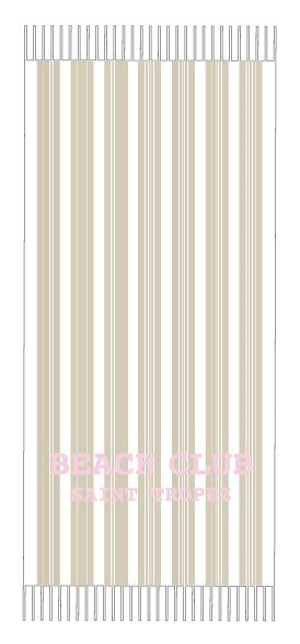 Telo Mare Fouta Eponge 90x190 cm Beige e Bianco Marinette Off White