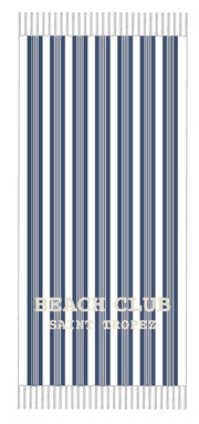 Telo Mare Fouta 90x190 cm Bianco Blu a righe Marinette Off White