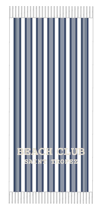Telo Mare Fouta 90x190 cm Bianco Blu a righe Marinette Off White