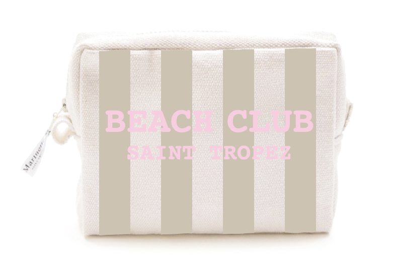 Trousse Beauty Case Beach Club 30x20x10 cm Beige a righe Marinette Off White
