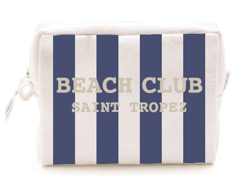 Trousse Valmer Beach Club 15x20x6 cm righe Blu Navy Marinette Off White