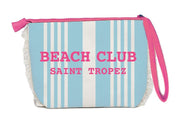 Trousse Clutch Bag Beach Club Saint Tropez 20x14.5x7 cm Azzurro e Rosa Kit2