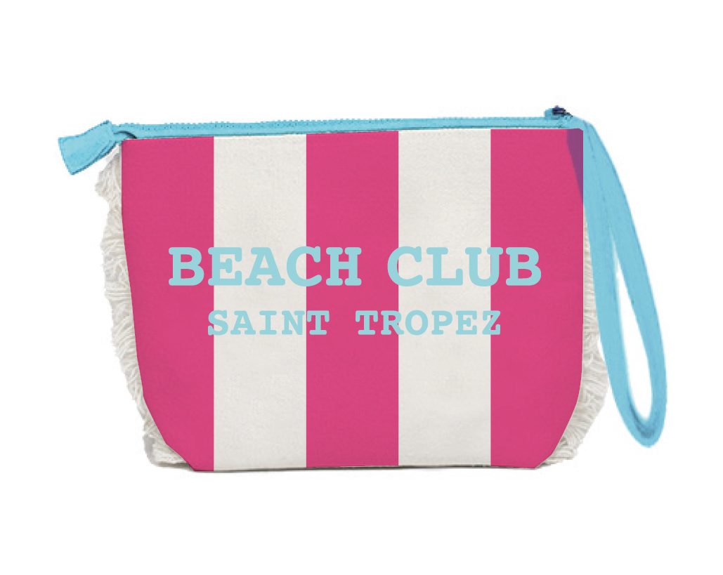 Trousse Pochette Beach Club 20x14.5x7 cm Rosa Bianco Kitz