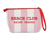 Trousse Beauty Case Beach Club 20x14,5x7 cm Rosa a righe Marinette Off White