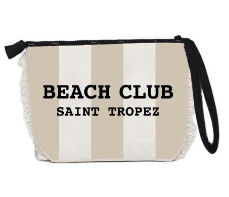 Trousse Beauty Case 20x14,5x7 cm Beige e Bianco a Righe Kitz Beach Club