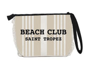 Trousse Beach Club Saint Tropez 20x14,5x7 cm Beige a righe Kitz