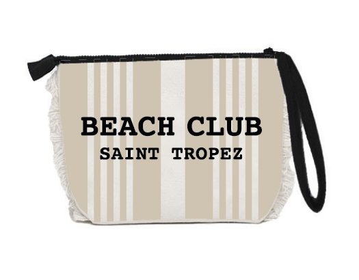 Trousse Beach Club Saint Tropez 20x14,5x7 cm Beige a righe Kitz