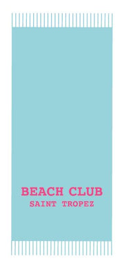 Telo Mare Fouta Eponge 90x190 cm Azzurro Marinette Off White
