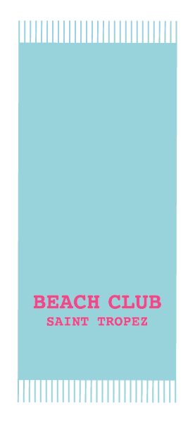 Telo Mare Fouta Eponge 90x190 cm Azzurro Marinette Off White