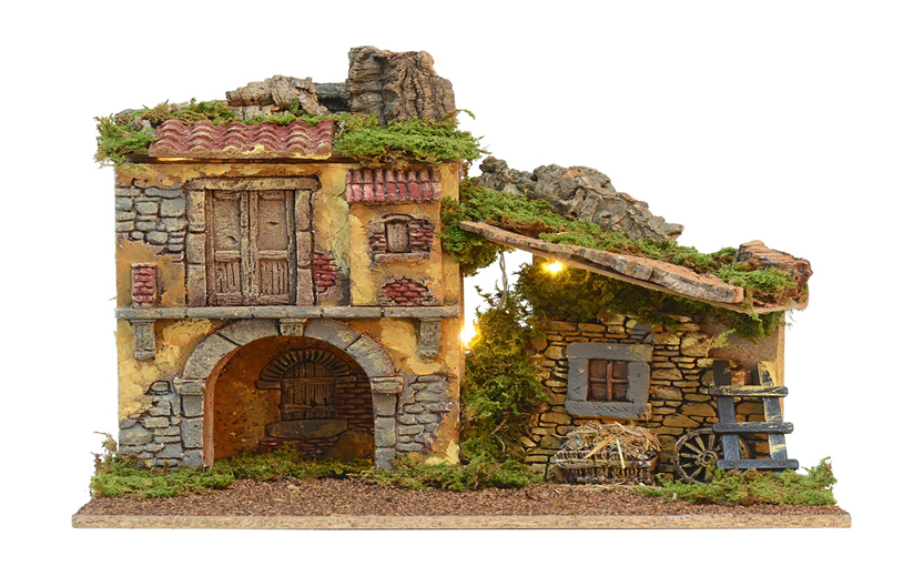 Paesaggio con Luci a Batteria 39X29X3cm Peraga Christmas