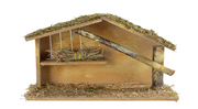 Capanna Presepe con Muschio 28X12X20H cm Legno Peraga Christmas