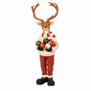 Renna con Palline di Natale 32 5X36 H92 5 Rossa Bianca Peraga Christmas
