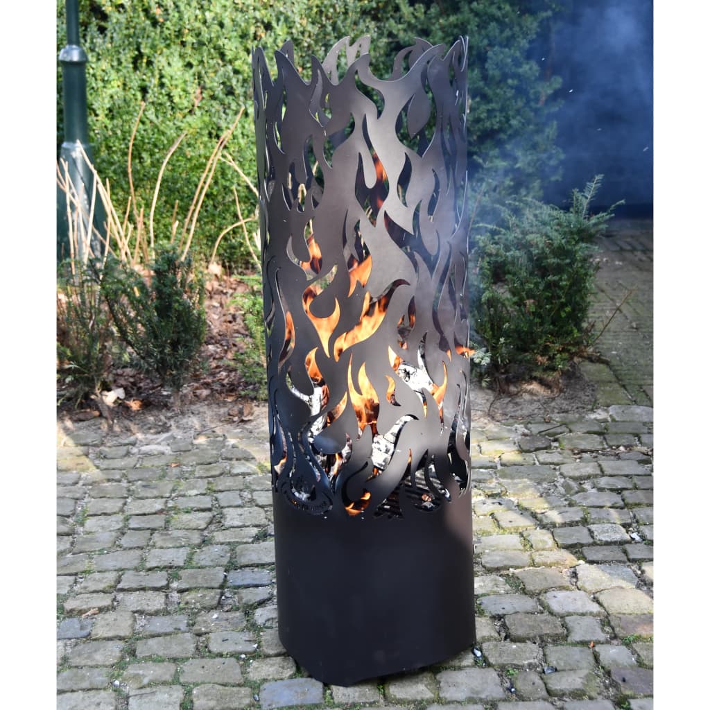 Braciere con Sportello in Acciaio al Carbonio D39x118 cm Nero