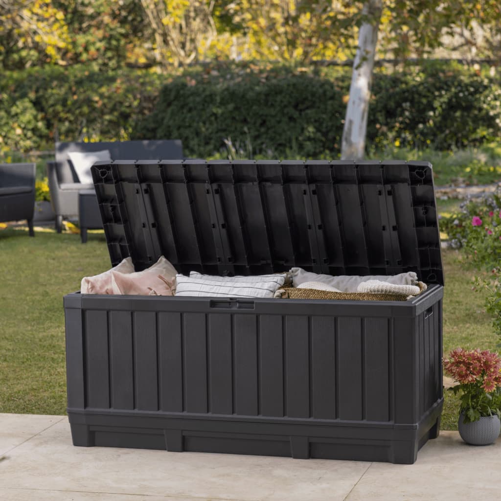 BAULE CONTENITORE DA GIARDINO KENTWOOD 350 L ANTRACITE 128X53,6X59H