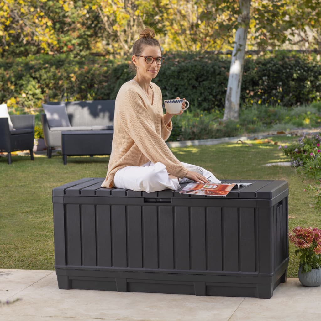BAULE CONTENITORE DA GIARDINO KENTWOOD 350 L ANTRACITE 128X53,6X59H