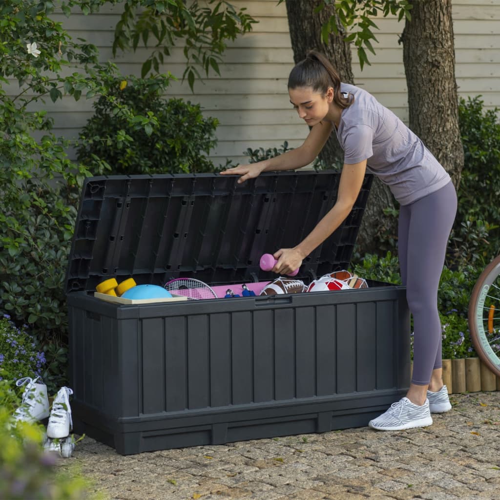 BAULE CONTENITORE DA GIARDINO KENTWOOD 350 L ANTRACITE 128X53,6X59H